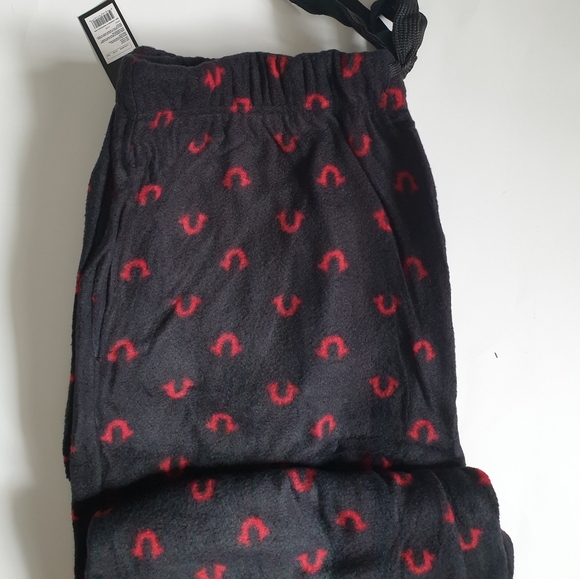 TRUE RELIGION men's fleece pajama pants monogram Logo lougewear - Picture 4 of 4
